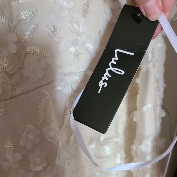 Lulus Cream Floral Embroidered Midi Dress - Picture 5 of 6